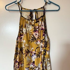 Mystree large sleeveless mustard top with floral design